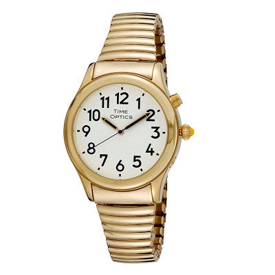 Mens Talking Watch-Gold Flex